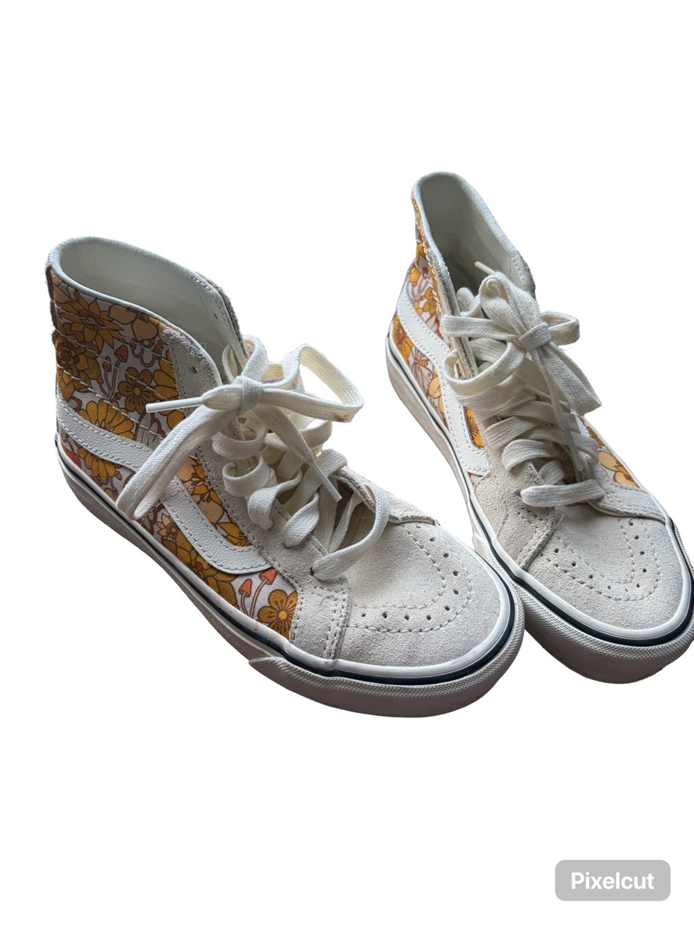 Vans Women's High-Top Floral Skate Sneakers - Cream & Yellow - Picture 2 of 2